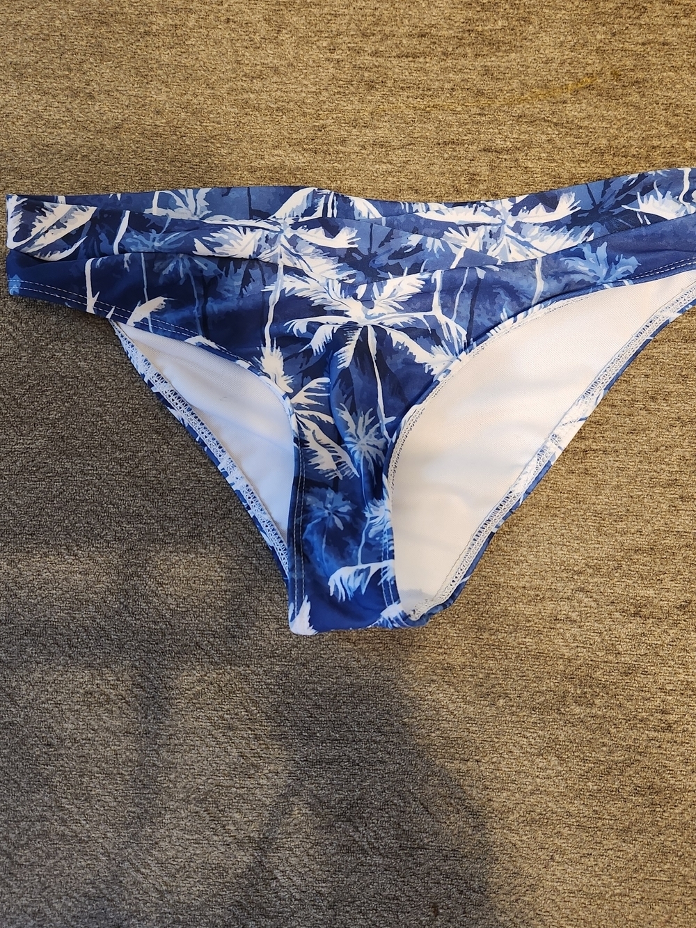 Breeza Blue Palm Print Bikini Bottom